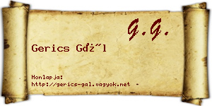 Gerics Gál névjegykártya